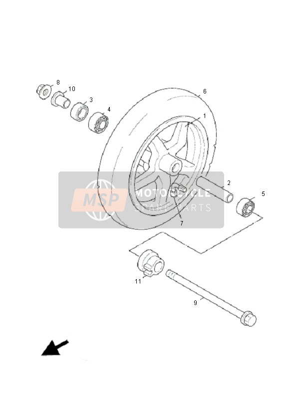 Yamaha XC125 CYGNUS X 2008 Front Wheel for a 2008 Yamaha XC125 CYGNUS X